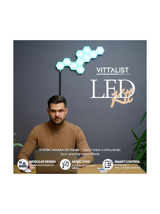 Vittalist Smart Διακοσμητικό Φωτιστικό LED Πίνακας 12εκ.