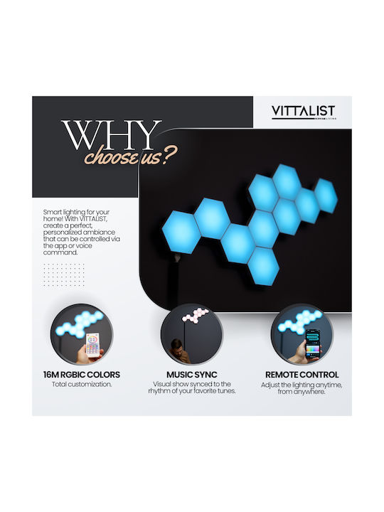 Vittalist Smart Διακοσμητικό Φωτιστικό LED Πίνακας 12εκ.