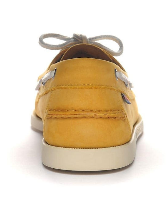 Docksides Portland Δερμάτινα Ανδρικά Boat Shoes σε Κίτρινο Χρώμα