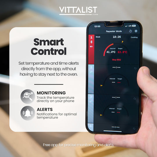 Vittalist Fără fir magazin online Termometru Cuptor cu Ac și Bluetooth