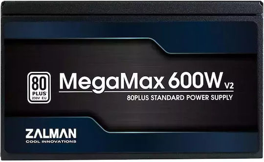 Zalman MegaMax ZM600 rev. 2.0 600W Μαύρο Τροφοδοτικό Υπολογιστή Full Wired 80 Plus Standard