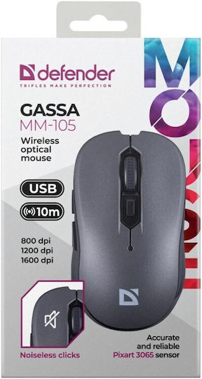 Defender Gassa MM-105 Gaming Gaming Maus Gray