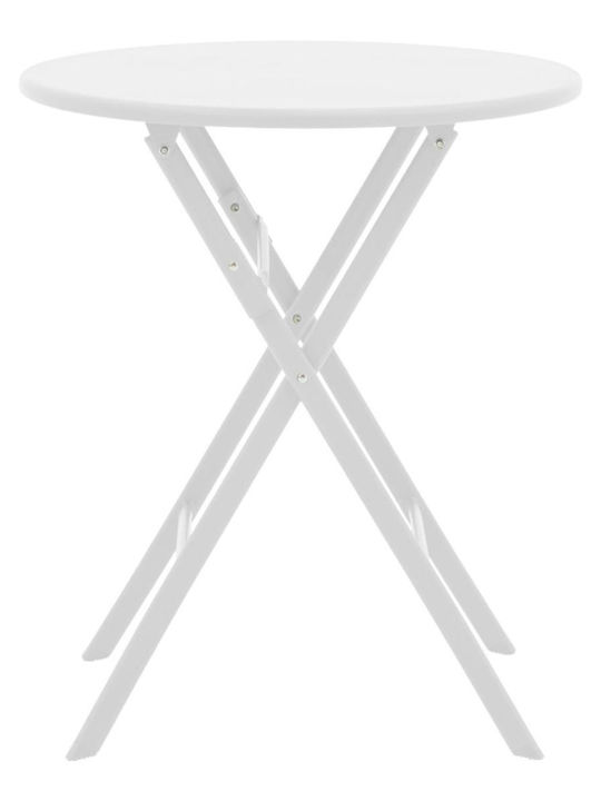 Метално Помощна маса за Малки Външни Пространства Сгъваема Albero White Shade 60x60x70бр