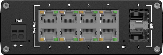 Teltonika Managed L2 PoE+ Switch with 8 Gigabit (1Gbps) Ethernet Ports and 8 SFP Ports