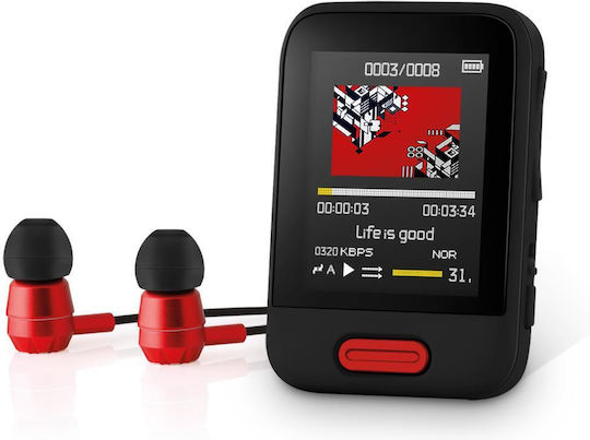 Sencor MP3 Player (16GB) με Οθόνη TFT / LCD 1.8" Μαύρο SFP 7716 BK