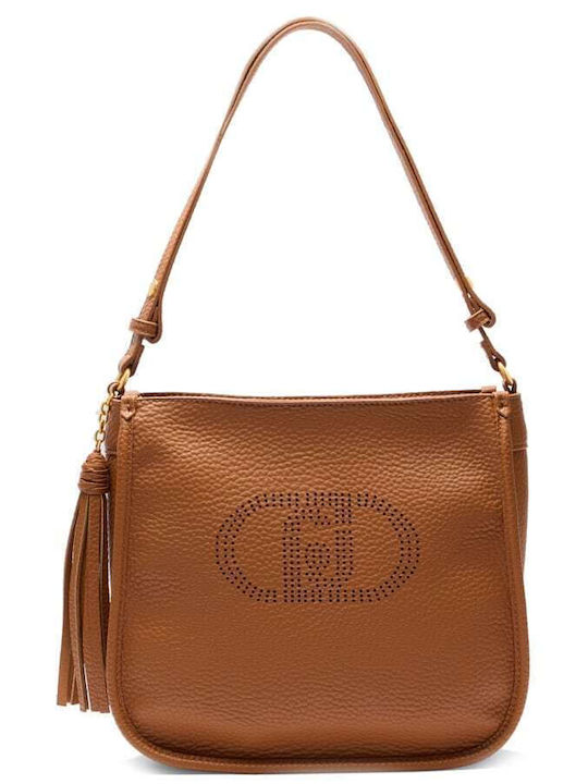 Leder Damentasche Schultertasche Tabac Braun