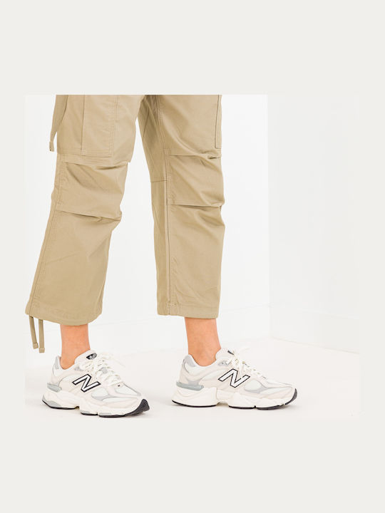 Damen Stoff Cargo Hose in Geradem Schnitt Grün