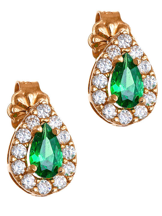 Ioannis Kosmima Set with Necklace , Earrings & Ring from Rose Gold with Stones