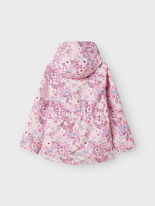 Waterproof Kids' Casual Jacket with Hood Pink