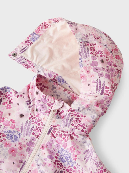 Waterproof Kids' Casual Jacket with Hood Pink