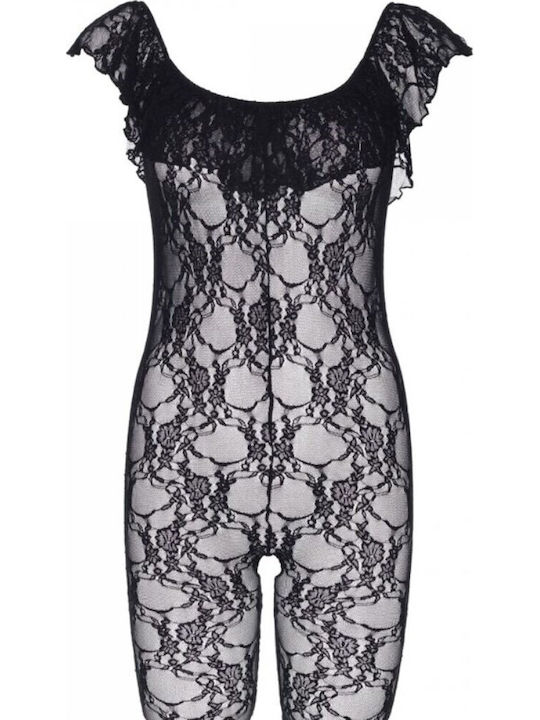 Leg Avenue Floral Lace Bodystocking Black