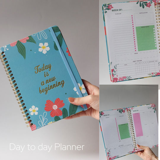 Εβδομαδιαίο Planner Μπλε Σπιράλ