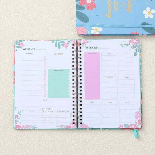 Εβδομαδιαίο Planner Μπλε Σπιράλ