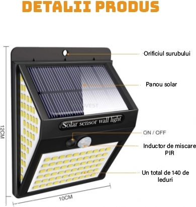 Pyramiden-Solarlampe Inklusive Batterie 140 Hochleistungs-SMD-LEDs für den Außenbereich Bewegungssensor Solarpanel LS140