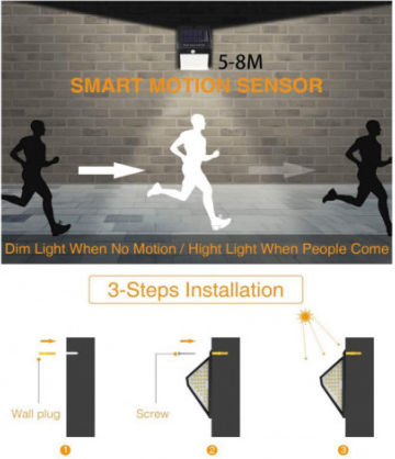 Pyramiden-Solarlampe Inklusive Batterie 140 Hochleistungs-SMD-LEDs für den Außenbereich Bewegungssensor Solarpanel LS140