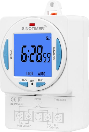 Digital Relay Timer Sinotimer 200-250vac 50/60hz 7 Days Lcd Display Tm6338h-30d