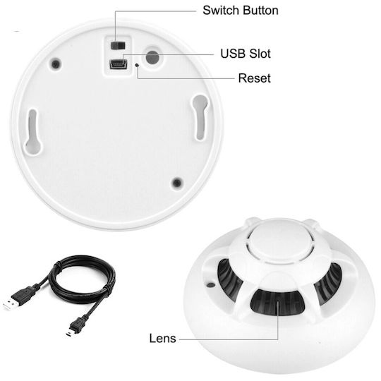 Spy Camera Smoke Detector Iuni D103 32 Gb Wi-fi View 4k Motion Detection