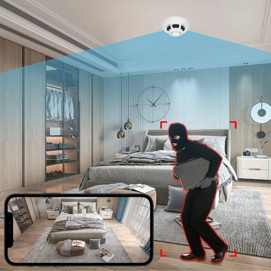 Spy Camera Smoke Detector Iuni D103 32 Gb Wi-fi View 4k Motion Detection