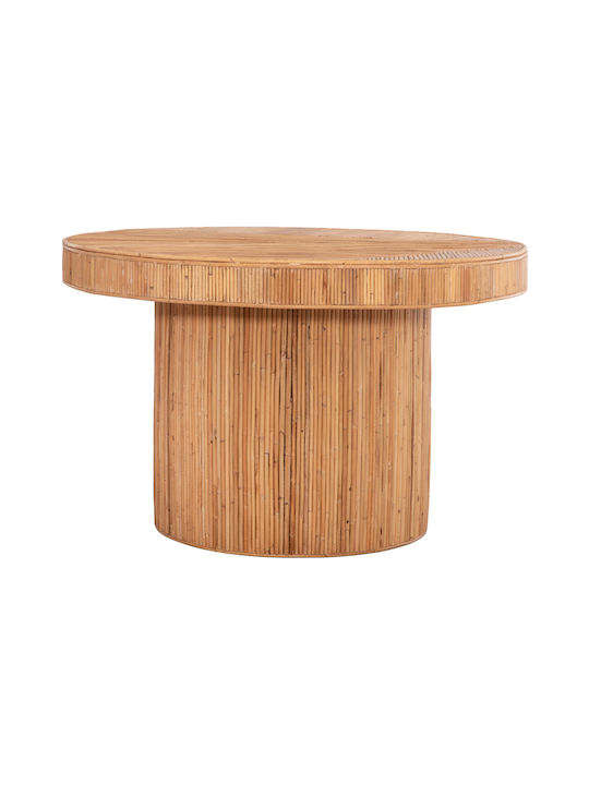 Gatsby Στρογγυλό Τραπέζι Τραπεζαρίας Rattan Φυσικό Rattan 72x72x76εκ.