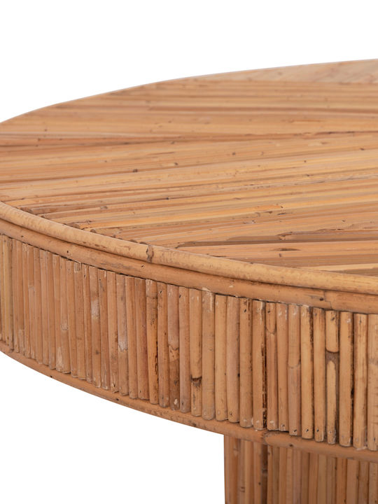 Gatsby Στρογγυλό Τραπέζι Τραπεζαρίας Rattan Φυσικό Rattan 72x72x76εκ.