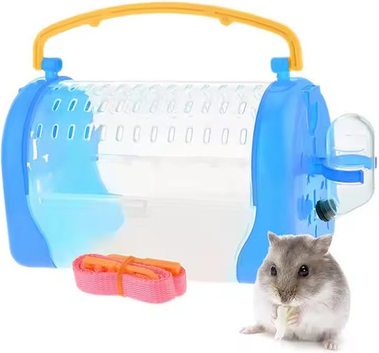 Plastic Carrier Cage for Small Animals with Water Bottle and Feeder M33xW23xH38cm Pink