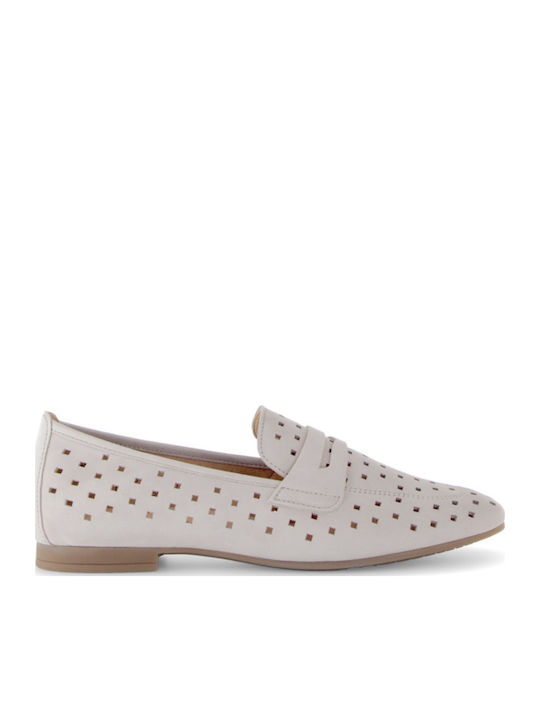Leder Damen Loafers in Gray Farbe