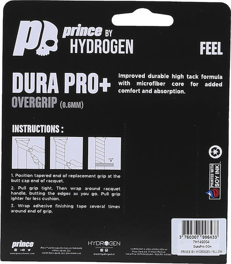 Prince Hydrogen Durapro Plus Overgrips X 3 Yellow