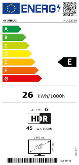 Hyundai Smart Τηλεόραση 32" HD Ready LED HLA32339 HDR (2023)