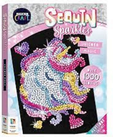 Книга за оцветяване с числа Curious Craft Sequin Sparkles Unicorn Magic