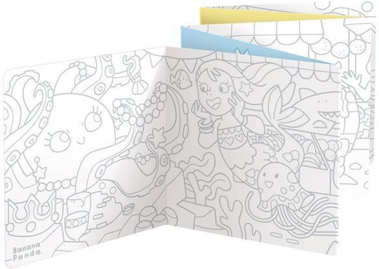 Banana Panda Looong Coloring Fun-filled Books Book Accordion Panoramic Coloring Pictures 2 Pieces Mermaids