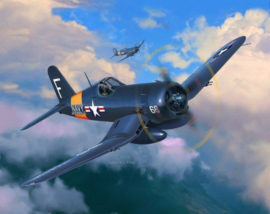Revell F4U-4 Corsair Φιγούρα Μοντελισμού Αεροπλάνο Μπλε 65 Κομματιών σε Κλίμακα 1:72 με Κόλλα και Χρώματα 14.8x17.3εκ.
