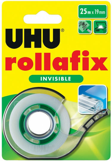UHU Desktop Tape Dispenser Rollafix 25m 19mm x 25m 1pcs Transparent