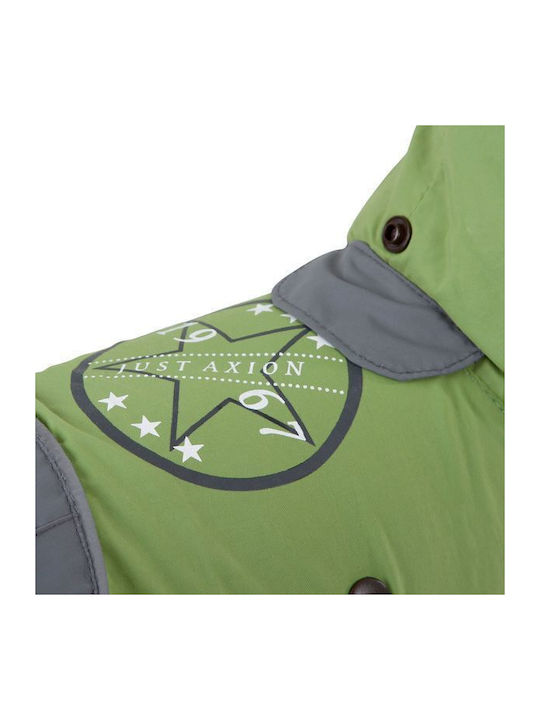 Kerbl Vancouver Μπουφάν Σκύλου Fleece / Αδιάβροχο / Αντιανεμικό με Κουκούλα Πράσινο Small με Μήκος Ράχης 35 εκ.