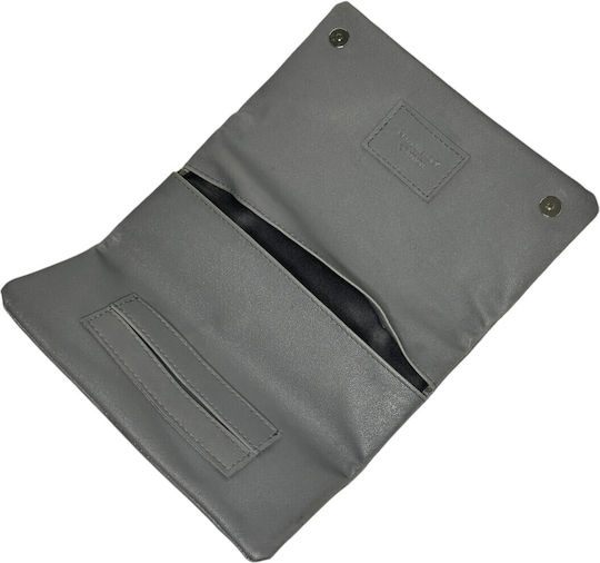Mario Rossi Tobacco Pouch With Magnetic Clasp 16.5x7.5cm Gray