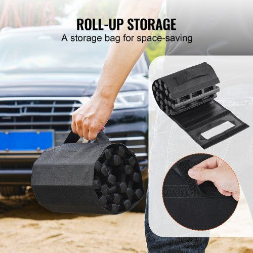 Vevor 2 Pcs Traction Boards Tpr Mud Snow Sand Storage Bags Black Short Qctkblds2jzdpq3j6v0