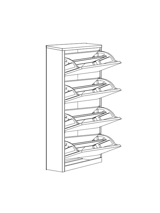 Ξύλινη Παπουτσοθήκη Dorit 73x24x148cm