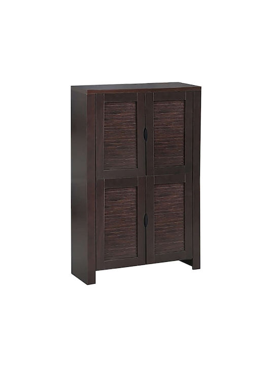 Ξύλινη Παπουτσοθήκη με 6 Ράφια Καφέ Μ80xΠ32xΥ127cm