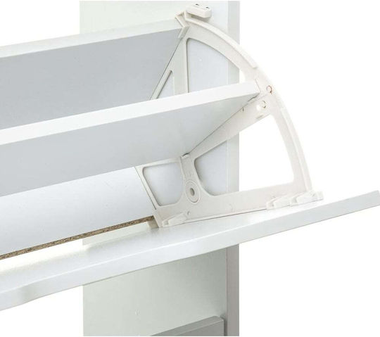 Tir Wooden Shoe Organizer with 6 Shelves White 60x23.3x119cm