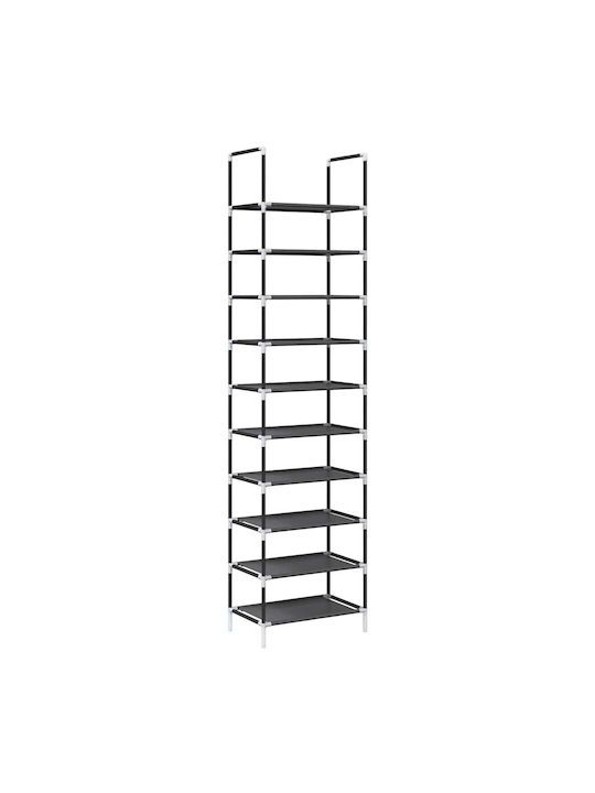 Vidaxl Стелаж за обувки 10 нива черен 44x28x180 см черен