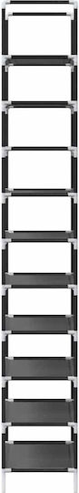 Vidaxl Ράφι Παπουτσιών 10 Επιπέδων Μαύρο 44x28x180 Cm Μαύρο