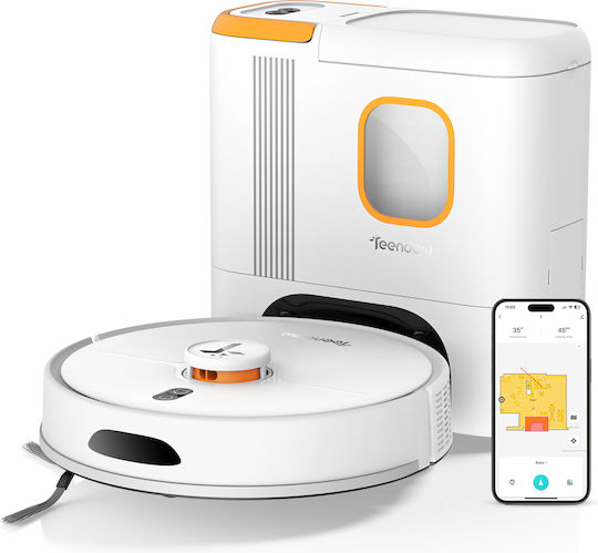 Teendow D20S Max+ Robot Vacuum Cleaner with Laser Mapping and 6000Pa Suction Power White