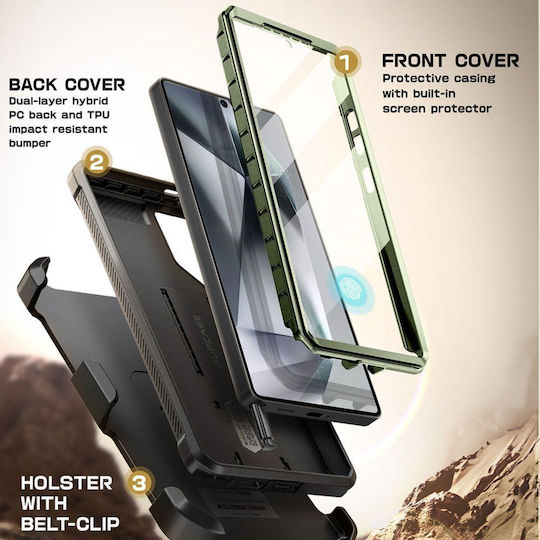 Supcase Unicorn Beetle Pro 360 Full Cover Σιλικόνης / Πλαστικό Πράσινο (Galaxy S25 Ultra)