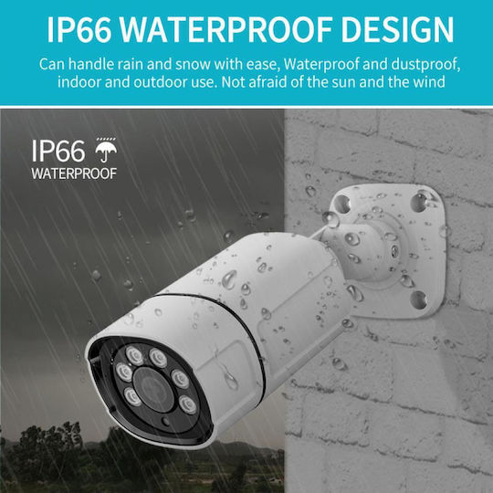 Hebeiros Σύστημα Παρακολούθησης NVR 8 Καμερών IP 8MP με Καταγραφικό NVR & Σκληρό Δίσκο 2TB