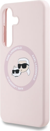 Karl Lagerfeld Heads Umschlag Rückseite Silikon 0.3mm Rosa (Galaxy S25+)