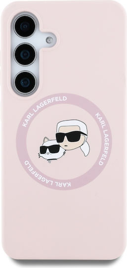 Karl Lagerfeld Heads Umschlag Rückseite Silikon 0.3mm Rosa (Galaxy S25+)