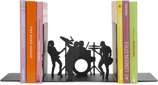 Metallic Pencil Holder Bookend in Black Color 3pcs 10x14x18cm