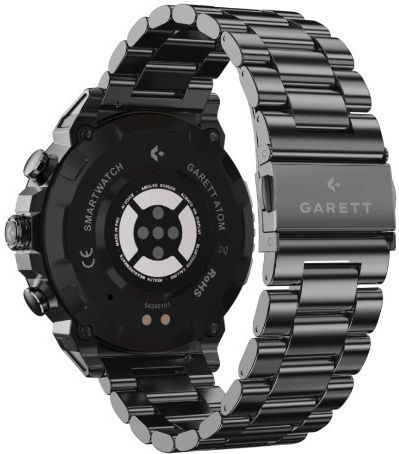 Garett Atom Rostfreier Stahl 47mm Smartwatch mit EKG (Schwarz - M/L)