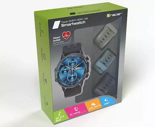 Tracer SMR11 HERO 47mm Smartwatch mit Pulsmesser (Schwarz)