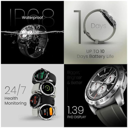 HiFuture Flex2 Smartwatch με Παλμογράφο (Ασημί)