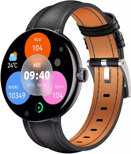 Forever Forevive 5 SB-365 Smartwatch με Παλμογράφο (Μαύρο)
